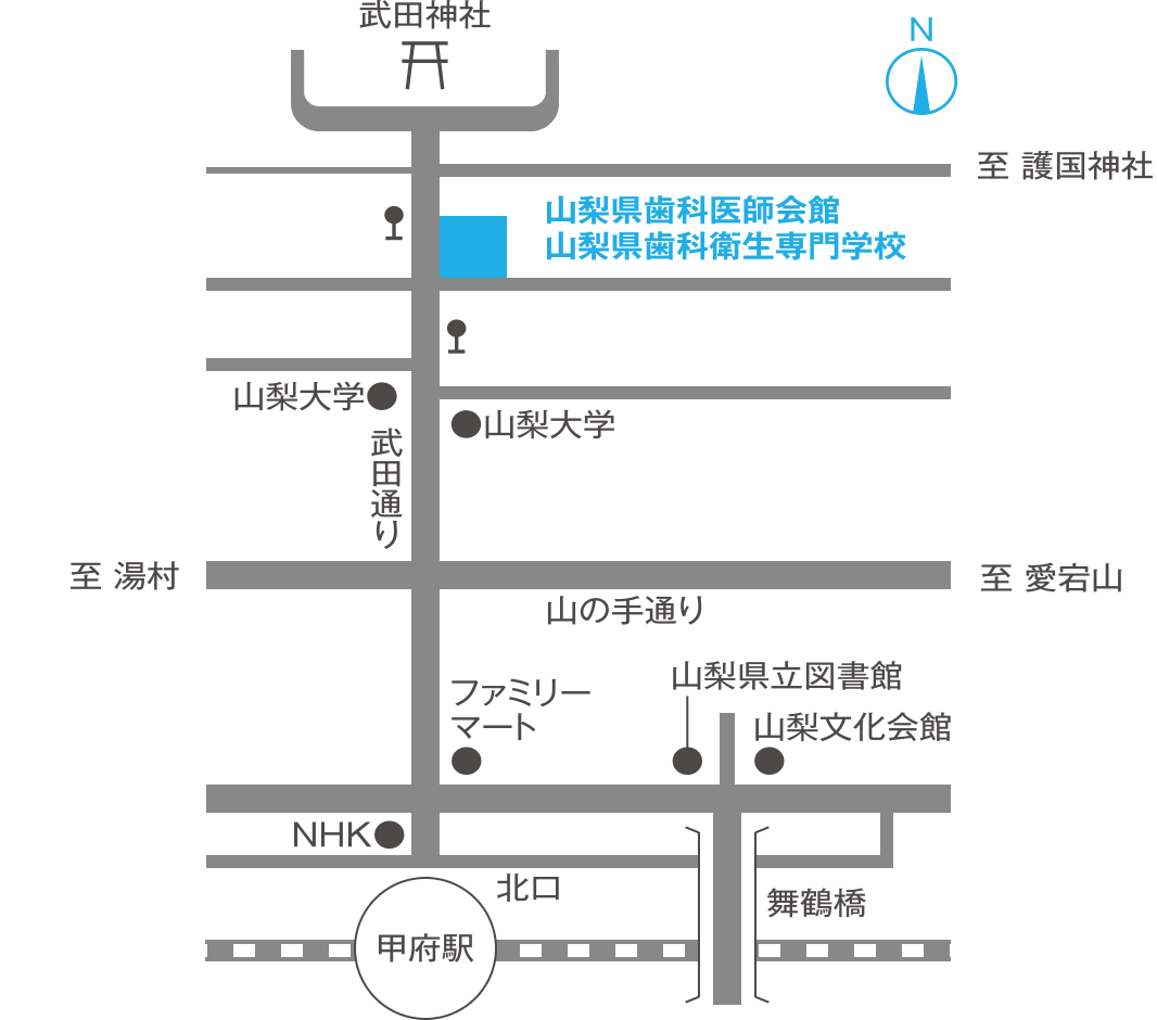 山梨県歯科衛生専門学校　地図